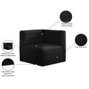 Meridian Quincy Black Velvet Modular Corner Chair IMAGE 14