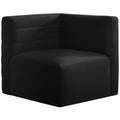 Meridian Quincy Stationary Fabric Chair 677Black-Corner IMAGE 1