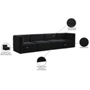 Meridian Quincy Black Velvet Modular Sofa IMAGE 15