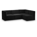  Manufacturer Color_Black -- Meridian Quincy Fabric 4 pc Sectional IMAGE 1
