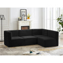  Manufacturer Color_Black -- Meridian Quincy Fabric 4 pc Sectional IMAGE 2