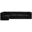  Manufacturer Color_Black -- Meridian Quincy Fabric 5 pc Sectional IMAGE 4