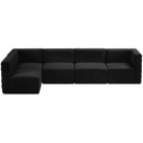  Manufacturer Color_Black -- Meridian Quincy Fabric 5 pc Sectional IMAGE 5