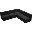  Manufacturer Color_Black -- Meridian Quincy Fabric 5 pc Sectional IMAGE 5
