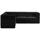  Manufacturer Color_Black -- Meridian Quincy Fabric 5 pc Sectional IMAGE 4