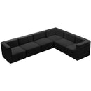 Manufacturer Color_Black -- Meridian Quincy Fabric 6 pc Sectional IMAGE 6