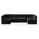 Manufacturer Color_Black -- Meridian Quincy Fabric 6 pc Sectional IMAGE 14