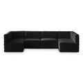  Manufacturer Color_Black -- Meridian Quincy Fabric 6 pc Sectional IMAGE 1