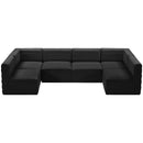  Manufacturer Color_Black -- Meridian Quincy Fabric 6 pc Sectional IMAGE 4