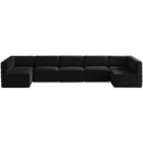 Meridian Quincy Fabric Sectional 677Black-Sec7B IMAGE 1