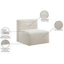  Manufacturer Color_Cream -- Quincy Cream Velvet Upholstered Comfort Modular Armless Chair IMAGE 15