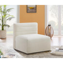  Manufacturer Color_Cream -- Quincy Cream Velvet Upholstered Comfort Modular Armless Chair IMAGE 2