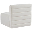  Manufacturer Color_Cream -- Quincy Cream Velvet Upholstered Comfort Modular Armless Chair IMAGE 3