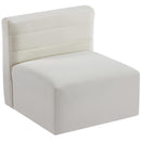  Manufacturer Color_Cream -- Quincy Cream Velvet Upholstered Comfort Modular Armless Chair IMAGE 4