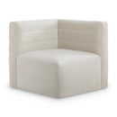  Manufacturer Color_Cream -- Quincy Cream Velvet Upholstered Comfort Modular Corner Chair IMAGE 1