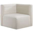 Meridian Quincy Stationary Fabric Chair 677Cream-Corner IMAGE 1