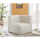  Manufacturer Color_Cream -- Quincy Cream Velvet Upholstered Comfort Modular Corner Chair IMAGE 2
