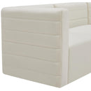  Manufacturer Color_Cream -- Quincy Cream Velvet Upholstered Comfort Modular Corner Chair IMAGE 7