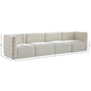  Manufacturer Color_Cream -- Quincy 126" Cream Velvet Upholstered Comfort 4 pc Modular Sofa IMAGE 14