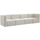 Meridian Quincy Stationary Fabric Sofa 677Cream-S126 IMAGE 1