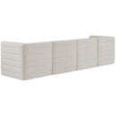  Manufacturer Color_Cream -- Quincy 126" Cream Velvet Upholstered Comfort 4 pc Modular Sofa IMAGE 3