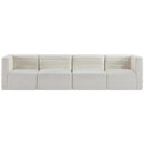  Manufacturer Color_Cream -- Quincy 126" Cream Velvet Upholstered Comfort 4 pc Modular Sofa IMAGE 4