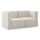  Manufacturer Color_Cream -- Quincy 63" Cream Velvet Upholstered Comfort 2 pc Modular Loveseat IMAGE 1