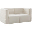 Meridian Quincy Stationary Fabric Sofa 677Cream-S63 IMAGE 1