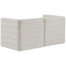  Manufacturer Color_Cream -- Quincy 63" Cream Velvet Upholstered Comfort 2 pc Modular Loveseat IMAGE 3