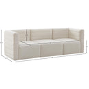 Manufacturer Color_Cream -- Quincy 95" Cream Velvet Upholstered Comfort 3 pc Modular Sofa IMAGE 14