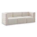  Manufacturer Color_Cream -- Quincy 95" Cream Velvet Upholstered Comfort 3 pc Modular Sofa IMAGE 1