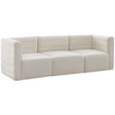 Meridian Quincy Stationary Fabric Sofa 677Cream-S95 IMAGE 1