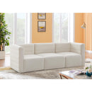  Manufacturer Color_Cream -- Quincy 95" Cream Velvet Upholstered Comfort 3 pc Modular Sofa IMAGE 2