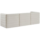  Manufacturer Color_Cream -- Quincy 95" Cream Velvet Upholstered Comfort 3 pc Modular Sofa IMAGE 3