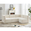  Manufacturer Color_Cream -- Quincy 95" Cream Velvet Upholstered Comfort 4 pc Modular Sectional IMAGE 2