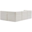  Manufacturer Color_Cream -- Quincy 95" Cream Velvet Upholstered Comfort 4 pc Modular Sectional IMAGE 3