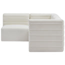  Manufacturer Color_Cream -- Quincy 95" Cream Velvet Upholstered Comfort 4 pc Modular Sectional IMAGE 6
