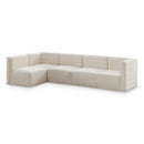  Manufacturer Color_Cream -- Quincy 126" Cream Velvet Upholstered Comfort 5 pc Modular Sectional IMAGE 1