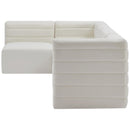  Manufacturer Color_Cream -- Quincy 126" Cream Velvet Upholstered Comfort 5 pc Modular Sectional IMAGE 6