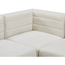  Manufacturer Color_Cream -- Quincy 126" Cream Velvet Upholstered Comfort 5 pc Modular Sectional IMAGE 9