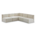  Manufacturer Color_Cream -- Quincy 94" Cream Velvet Upholstered Comfort 5 pc Modular Sectional IMAGE 1
