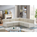  Manufacturer Color_Cream -- Quincy 94" Cream Velvet Upholstered Comfort 5 pc Modular Sectional IMAGE 2