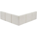  Manufacturer Color_Cream -- Quincy 94" Cream Velvet Upholstered Comfort 5 pc Modular Sectional IMAGE 3