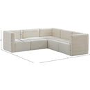  Manufacturer Color_Cream -- Quincy 95" Cream Velvet Upholstered Comfort 5 pc Modular Sectional IMAGE 13