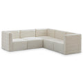  Manufacturer Color_Cream -- Quincy 95" Cream Velvet Upholstered Comfort 5 pc Modular Sectional IMAGE 1