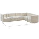  Manufacturer Color_Cream -- Quincy 126" Cream Velvet Upholstered Comfort 6 pc Modular Sectional IMAGE 14