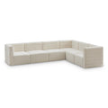  Manufacturer Color_Cream -- Quincy 126" Cream Velvet Upholstered Comfort 6 pc Modular Sectional IMAGE 1