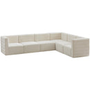 Meridian Quincy Fabric Sectional 677Cream-Sec6A IMAGE 1