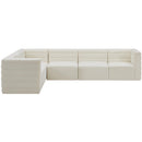 Manufacturer Color_Cream -- Quincy 126" Cream Velvet Upholstered Comfort 6 pc Modular Sectional IMAGE 3