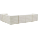  Manufacturer Color_Cream -- Quincy 126" Cream Velvet Upholstered Comfort 6 pc Modular Sectional IMAGE 4